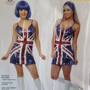 red sequin dress costume